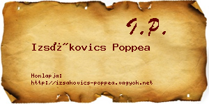 Izsákovics Poppea névjegykártya